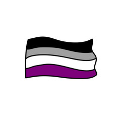 asexual flag doodle icon, vector illustration