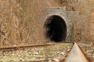 the tunnel through which the train passes