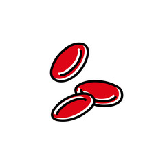 red blood cells doodle icon, vector illustration