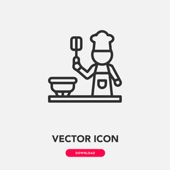 Cook icon vector. Cook icon vector symbol illustration. Modern simple vector icon for your design. Cook icon vector	