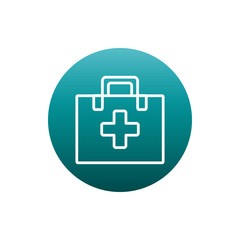 Obraz premium Isolated medical kit block gradient style icon vector design