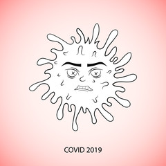 Vector Coronavirus COVID 2019 White Icon. Pandemic virus.