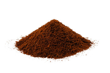 Pile of ground coffee powder