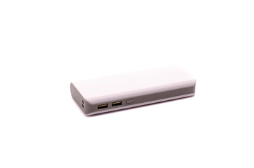 Portable external battery isolated on a white background