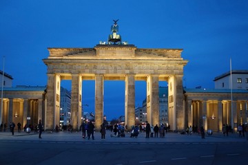 Berlin Brandenburger Tor after sunset, Berlin, Germany                          