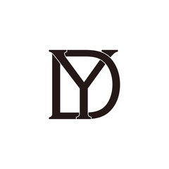 letter dy symbol overlapping flat design logo vector