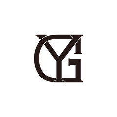 letter gy symbol overlapping flat design logo vector