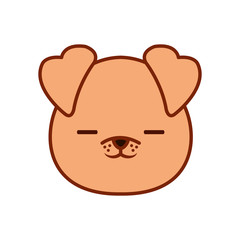 Obraz na płótnie Canvas Cute kawaii dog cartoon line and fill style icon vector design