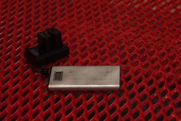 Two camera battery are charging by power bank