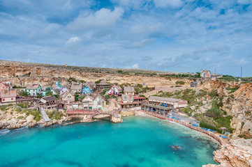 Popeye Village at Anchor Bay in Malta - obrazy, fototapety, plakaty