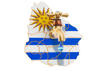 Water resources, drinking water of Uruguay concept, 3D rendering