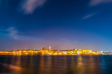 Naklejka premium Valletta seafront skyline view, Malta
