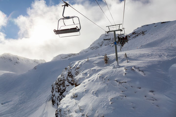 Whistler Ski Resort, British Columbia, Canada. Beautiful View of the snowy Canadian Nature...