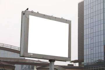 Large billboard with blank screen installed street