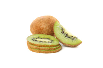Ripe fresh kiwi isolated on white background