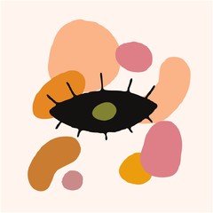 Abstract minimalist modern vector illustration with different shapes.