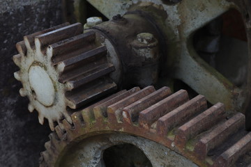 Metal gears in an old gearbox