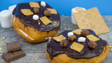 Donut Donuts Coffee Cake Sandwich Clean Blue Purple Cinnamon Oreo Cookie Candy Caramel Smores Marshmallow Meat  