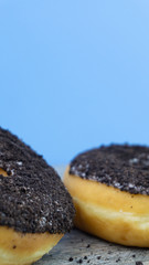 Donut Donuts Coffee Cake Sandwich Clean Blue Purple Cinnamon Oreo Cookie Candy Caramel Smores Marshmallow Meat  