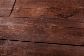 Natural wooden brown table, floor, wall, ceiling. Background.