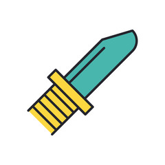 knife weapon military force line and fill style icon