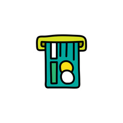 credit card doodle icon, vector illustration