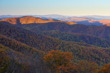 Autumn view from the Blue Ridge Parkway near Lexington and Buena Vista, Virginia