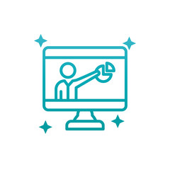 Isolated avatar and workflow cake gradient style icon vector design