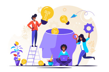 Vector creative illustration of business