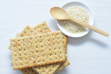 Healthy whole grain cereal sesame biscuits (Sesamum indicum)