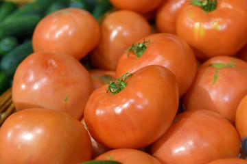 red tomatoes on display