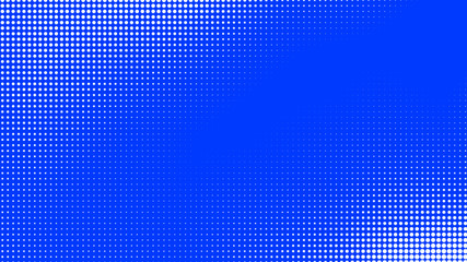 Fototapeta premium Dots halftone white blue color pattern gradient texture with technology digital background. Dots pop art comics with summer background.