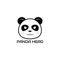 panda head logo design vector