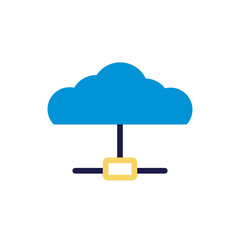 cloud computing with lines network lineal color style