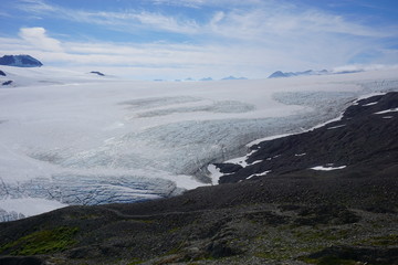 Beautiful view on Exit Glacier in Alaska in sunny day
