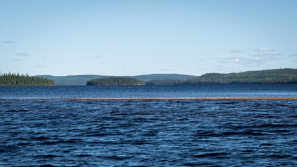 landscape of the gasp&eacute;sie in Quebec. Photograph of a lake with trees in summer