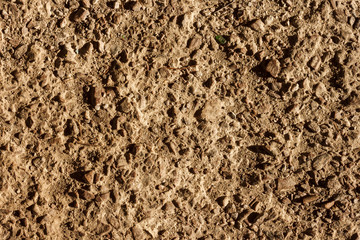 Ground road with fine gravel View from the top. Close-up Background