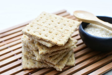 Healthy whole grain cereal sesame biscuits (Sesamum indicum)