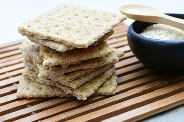 Healthy whole grain cereal sesame biscuits (Sesamum indicum)