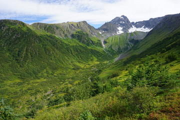 Beautiful scenery of the mountains in Alaska