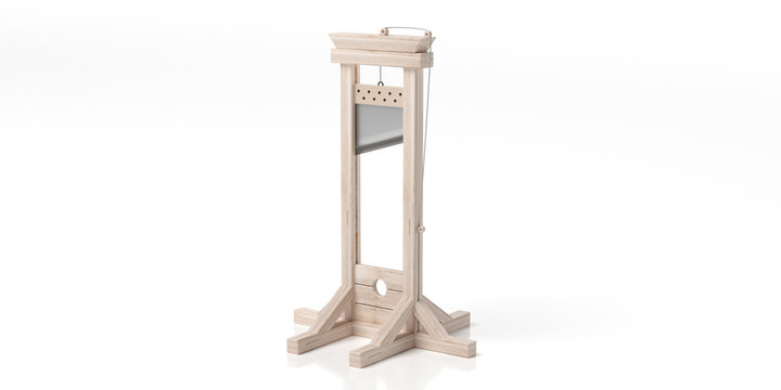 Guillotine isolated against white background. 3d illustration