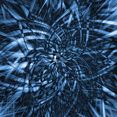 Abstract blue digital image for backgrounds - colorful wavy lines.