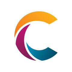 creative color letter c group logo design
