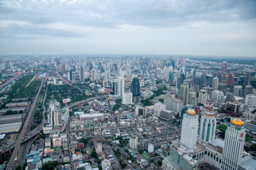 aerial view of city from above. Thailand 