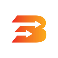 font letter b arrow color logo design