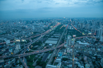 aerial view of the city. Thailand