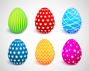 Colorful Easter eggs set. Vector illustration