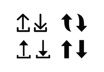 Modern Download and Upload Icons set,  Flat icons design