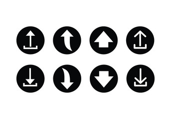 Modern Download and Upload Icons set,  Flat icons design