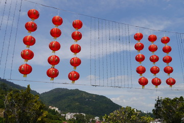 Rote Lampions für chinesisches Neujahrsfest
